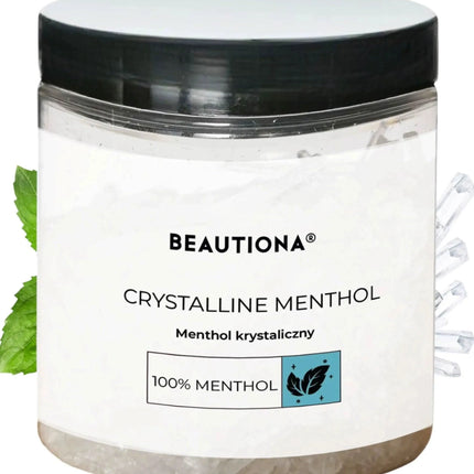 BeautyKit kristalinis mentolis pirčiai 100g – gaivus aušinamasis efektas saunai