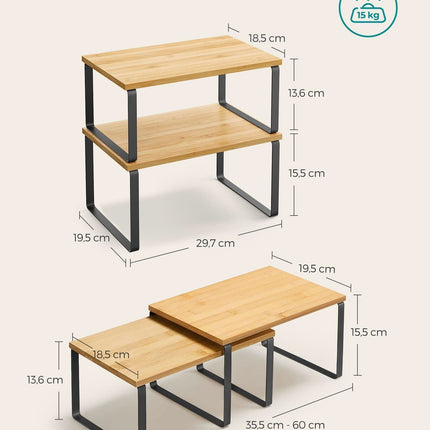 KCS02NB saloninės lentynos iš 2 dalių – kompaktiškas grožio produktų eksponavimas