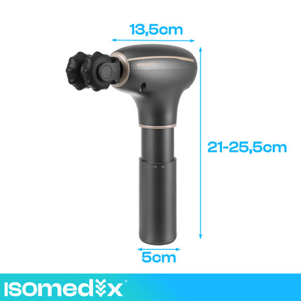 Masažinis pistoletas Isomedix 27308 su 7 antgaliais ir dėklu