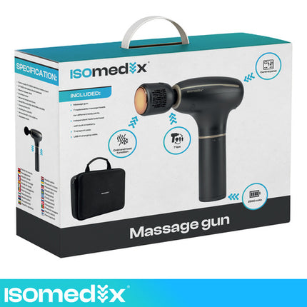 Masažinis pistoletas Isomedix 27308 su 7 antgaliais ir dėklu