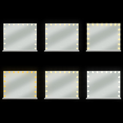 Didelis 80x62cm sieninis kosmetinis veidrodis su LED juosta grožio kabinetui