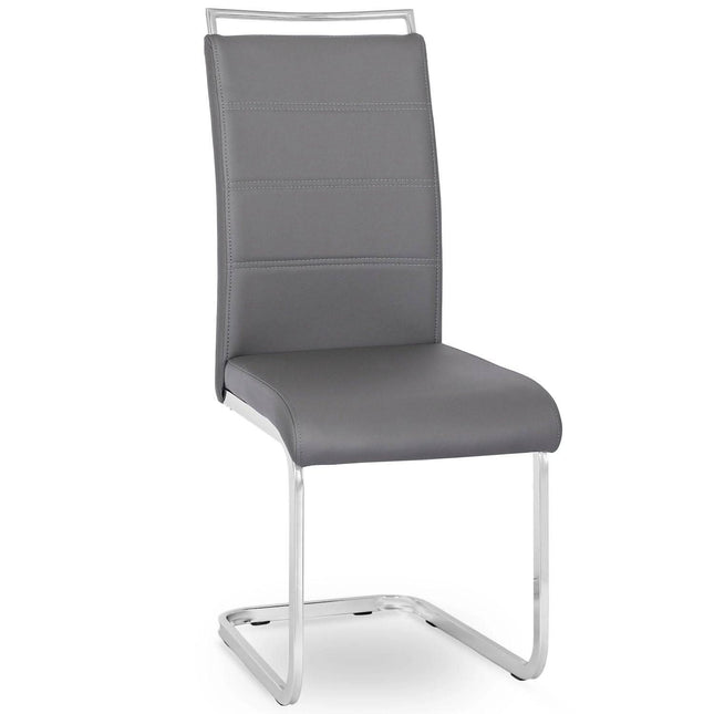 Mebel Elite LOCA kėdė pilka eko oda – ergonomiška grožio salono klientų kėdė