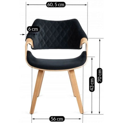 Mebel Elite Luisa kėdė su natūralaus medžio pagrindu – elegantiškas baldas kirpyklai ar nagų studijoje