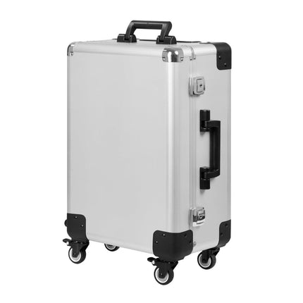 BeautyKit T-27 sidabrinis makiažo standingas ant ratukų mobiliam vizažistui darbo vietoje