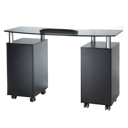 Juodas BS BD-3453 manikiūro stalas moderniam grožio salonui su ergonomiška darbo vieta