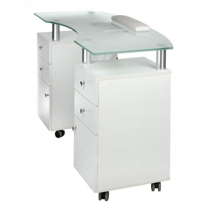 BS BD-3453+P manikiūro darbo stalas su įmontuotu ventiliatoriumi – ergonomiška konstrukcija profesionaliems nagų technikos meistrams