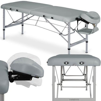 Habys AERO masažo stalas 60 cm VINYL FLEX K029 pilkas – profesionalus baldas masažo kabinetui