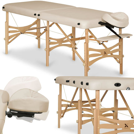 Habys masažo stalas ALBA 70cm Vinyl Flex K033 smėlio spalvos – profesionalus masažo stalas salonams
