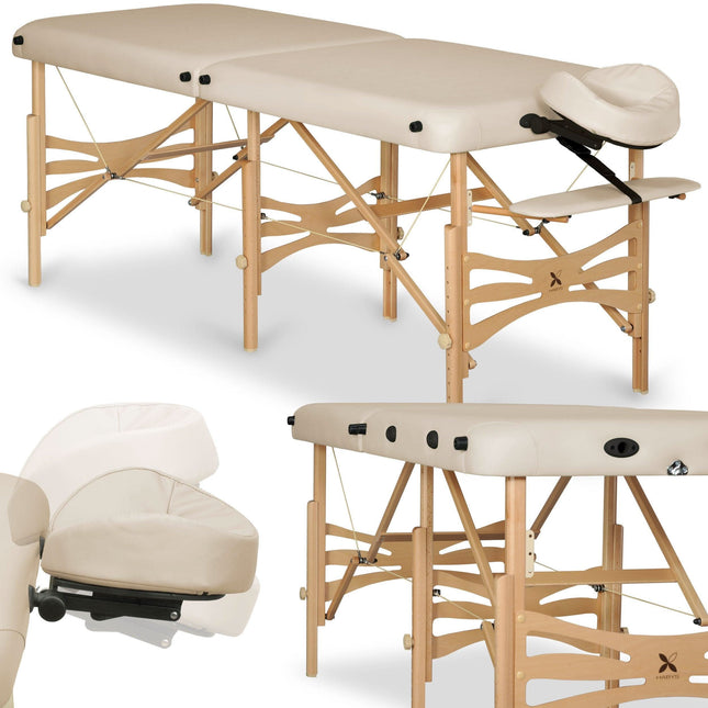 Habys masažo stalas ALBA 70cm Vinyl Flex K033 smėlio spalvos – profesionalus masažo stalas salonams