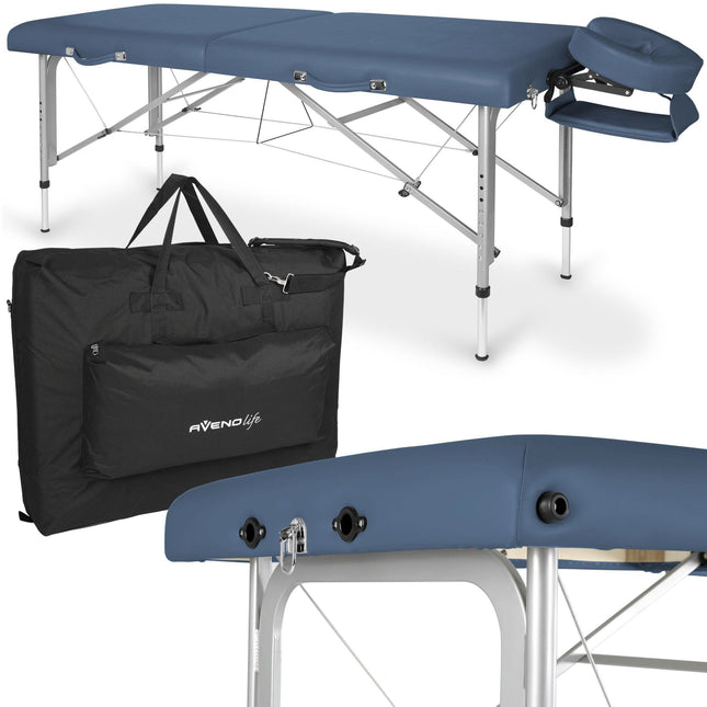 Habys ALTUS masažo stalas 71 cm SOFT TOUCH K651 mėlynas su dėklu ir lentynėle profesionaliam salonui
