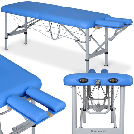 Habys Chiro Ultralux 19 Alu Vinyl Flex K023 Blue masažo stalas profesionaliam chiropraktikos kabinetui