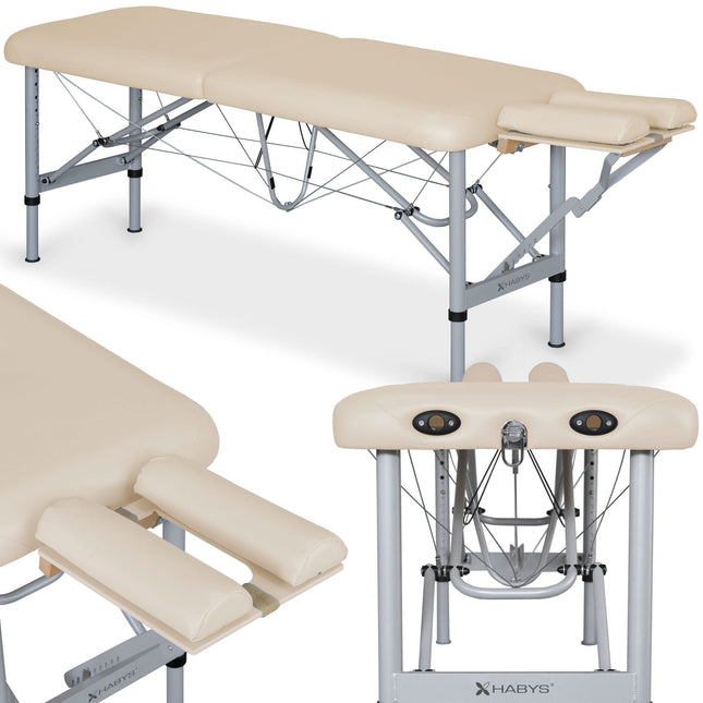 Habys CHIRO ULTRALUX masažo stalas Ultralux 19 Vinyl Flex K033 smėlio spalvos 50 cm pločio profesionaliam masažui