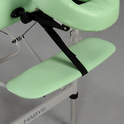 Habys MEDMAL K022 žalias masažo stalas – ergonomiška konstrukcija kūno procedūroms salone