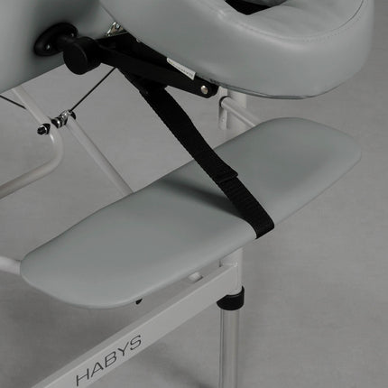 Habys Vinyl Flex masažo stalas pilkas – lengvai valomas vinilo apmušalas profesionaliam naudojimui