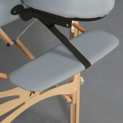 Profesionalus pilkas masažo stalas VINYL FLEX apmušalu 70 cm pločio spa procedūroms