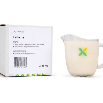 Habys masažo žvakė Lemon 200 ml – aromaterapinis kūno masažo aliejus odai minkštinti
