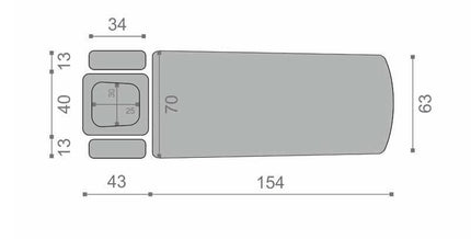 EVERO V4 ERGO reabilitacijos stalas detalus vaizdas – minkštas pilkas apmušalas kosmetologams
