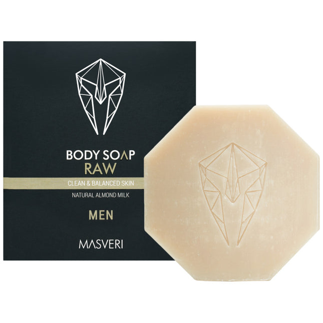 Masveri Body Soap natūralus kūno muilas RAW 100g – švelnus valymas ir odos drėkinimas