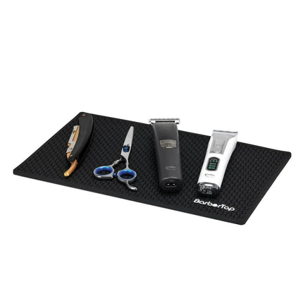 BeautyKit BarberTop mažas barberio kilimėlis kirpyklai – stabilus guminis pagrindas įrankiams ant stalviršio
