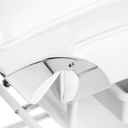 SILLON gultas procedūroms – baltas mechaninis modelis su stalčiais grožio salono baldams