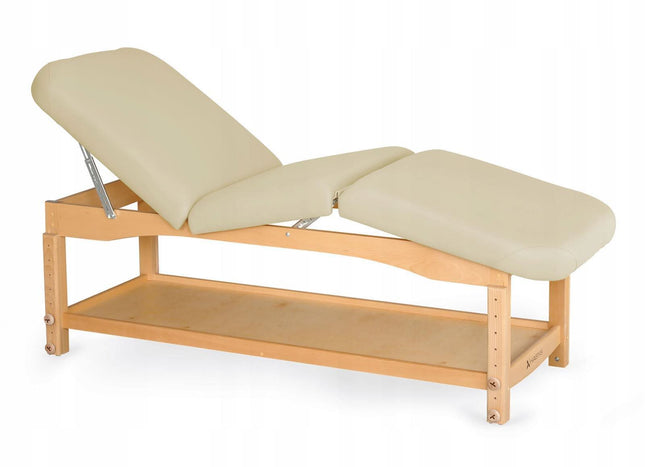 Habys NOVA COMFORT LIGHT WOOD K033 medinis gultas smėlio spalvos – profesionalus masažo ir kosmetologijos gultas salonams