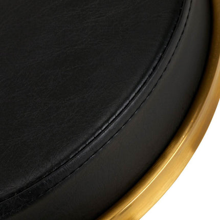BeautyKit H4 GOLDEN BLACK juoda meistro kėdė grožio salonui – patvari, lengvai valoma eko oda kasdieniam naudojimui