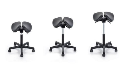 Juoda RESTPRO kosmetologės darbo kėdė – ergonomiška, tinkama ilgoms procedūroms salone