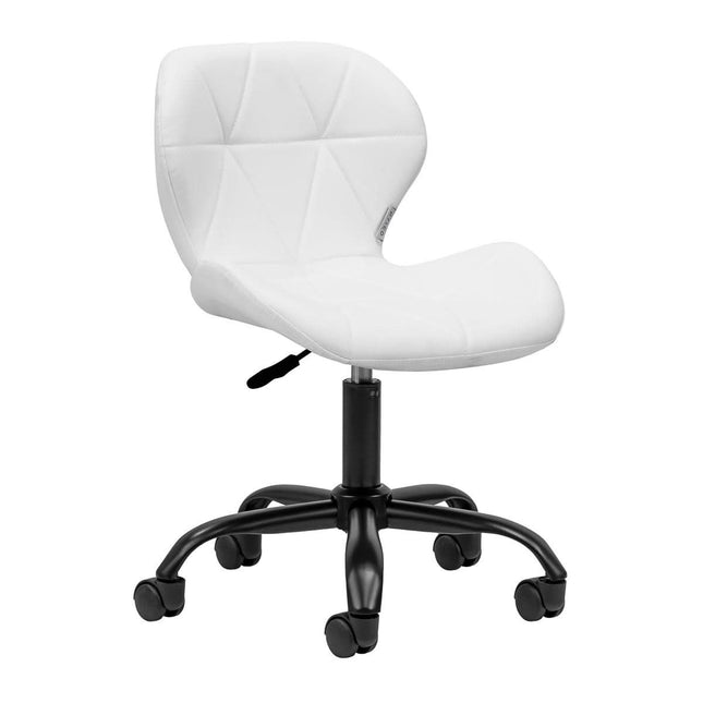 4RICO meistro kėdė QS-06B balta eko oda juodos kojos grožio salonui ergonomiška darbo vieta