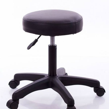 RESTPRO Round 1 juoda meistro kėdė – ergonomiška kosmetologo ir kirpėjo darbo vietos kėdė salonui