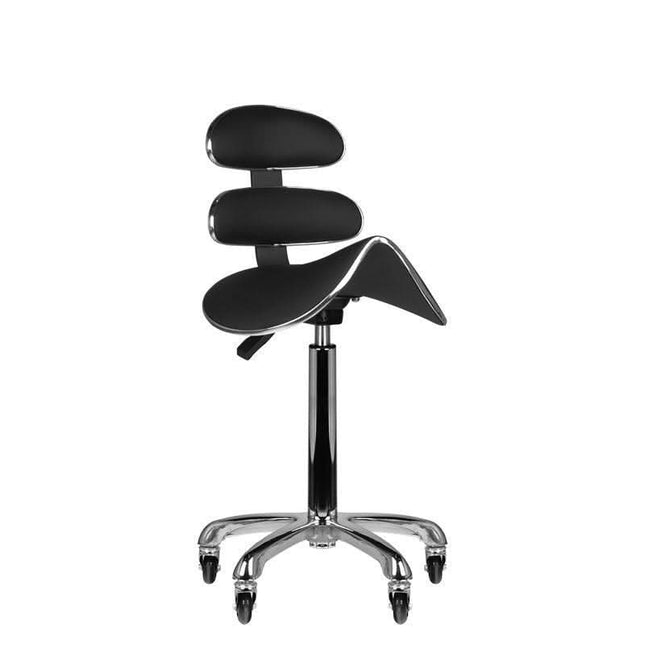 BeautyKit meistro kėdutė ROLL SPEED AM-880 juoda – ergonomiška darbo kėdė salonams ir kirpykloms
