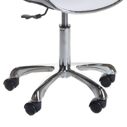 Ergonomiška baltos spalvos meistro kėdė BD-9933 ilgalaikiam darbui kosmetologijos studijoje – BS profesionalūs baldai