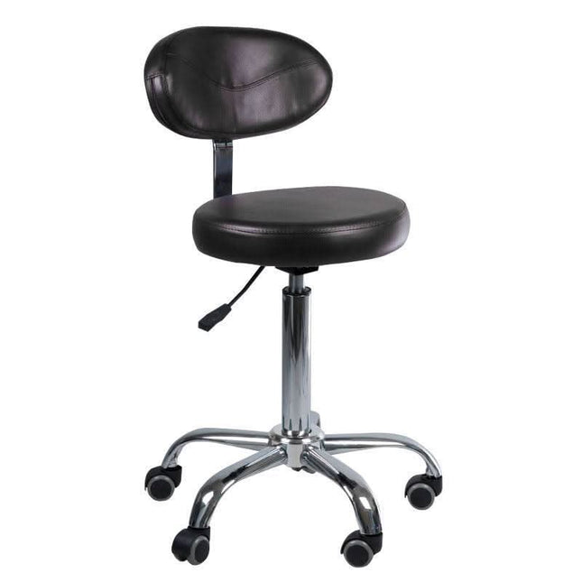 BS meistro kėdė su atlošu BD-9934 juoda – ergonomiška profesionali sėdėjimo vieta kosmetologijos salonui