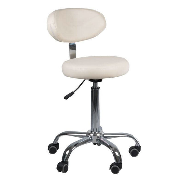 BS meistro kėdė su atlošu BD-9934 kreminė – ergonomiška sėdėjimo vieta kosmetologijos salonui