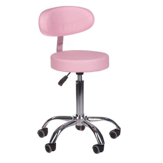 BS meistro kėdė su atlošu BD-9934 rožinė – ergonomiška sėdimoji vieta kosmetologijos kabinetui