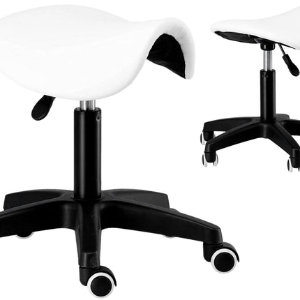 Calissimo SPA balno tipo meistro kėdutė ant ratukų balta – ergonomiška sėdėjimo sprendimas salonui