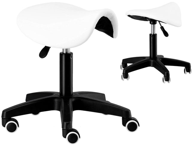 Calissimo SPA balno tipo meistro kėdutė ant ratukų balta – ergonomiška sėdėjimo sprendimas salonui
