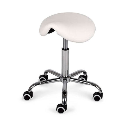 Habys LOFI COMFY BASE K501 balta meistro kėdutė-balnas ergonomiškam darbui salone