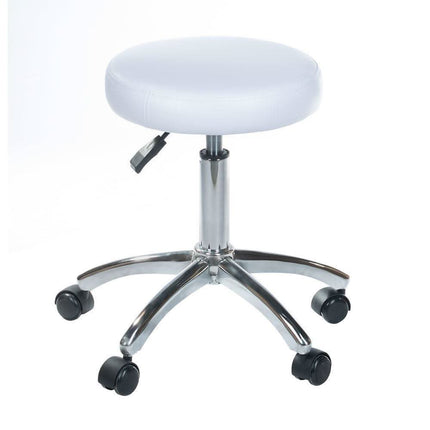 BS meistro kėdutė BD-9920 balta – ergonomiška sėdimoji vieta kosmetologijos ir manikiūro kabinetams