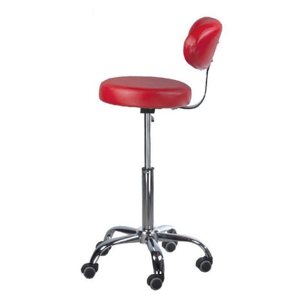 Profesionali raudona meistro kėdutė BD-9934 manikiūro kabinetui – ilgalaikiam darbui tinkamas saloninių baldų sprendimas