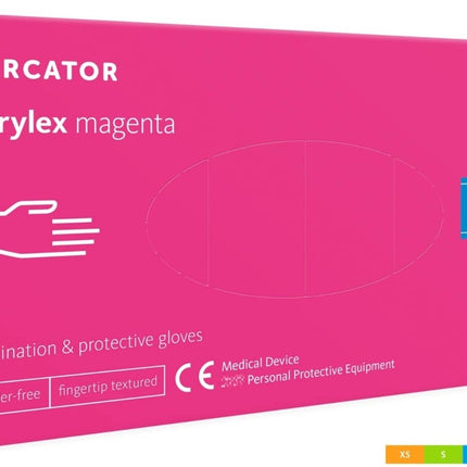 MERCATOR Nitrylex Pink vienkartinės nitrilinės pirštinės M dydžio, be pudros – higieniška apsauga grožio salone
