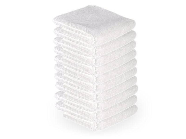 BeautyKit balti mikropluošto rankšluosčiai 73x40 cm 10 vnt. – vienkartiniai, itin sugeriantys, higieniški salonams