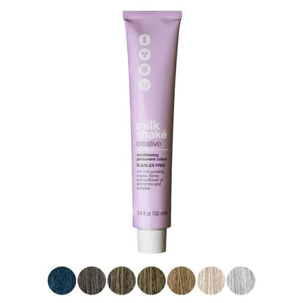 Milk Shake Creative Permanent plaukų dažai 10.17 pelenų violetinis platinos atspalvis profesionaliam salonui