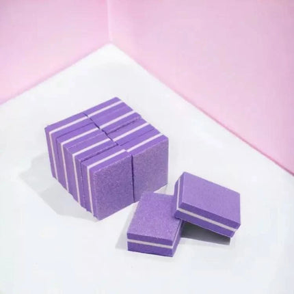 Violetiniai mini buferiniai bokeliai 180/180 manikiūro ir pedikiūro procedūroms – 50 vnt pakuotė