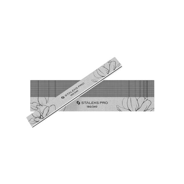 Staleks PRO Expert 20 mineralinė nagų dildė stačiakampio formos 180/240 grит profesionaliam natūralių nagų šlifavimui manikiūro salone