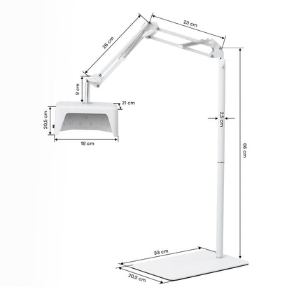 Nagų lempa UV/LED GLOW 112 pedikiūrui su stovu, 48 W - nuotrauka 7