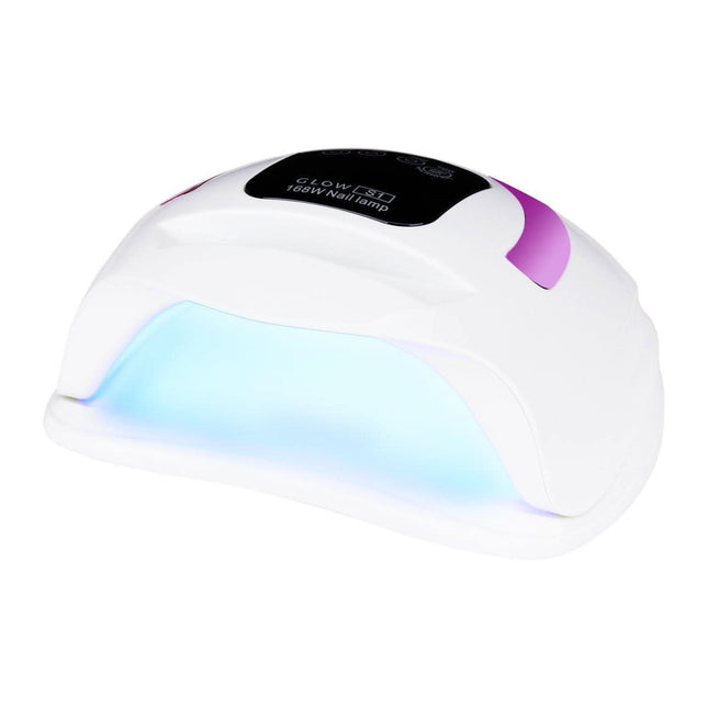 GLOW S1 168W UV/LED nagų lempa manikiūrui – rožinė auksinė, profesionali gelių ir hibridinių lakų kietinimo lempa
