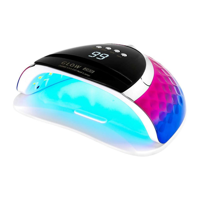 GLOW nagų lempa UV/LED YC57 268 W mėlynai rožinė – profesionali manikiūro ir pedikiūro lempa su Dual LED technologija