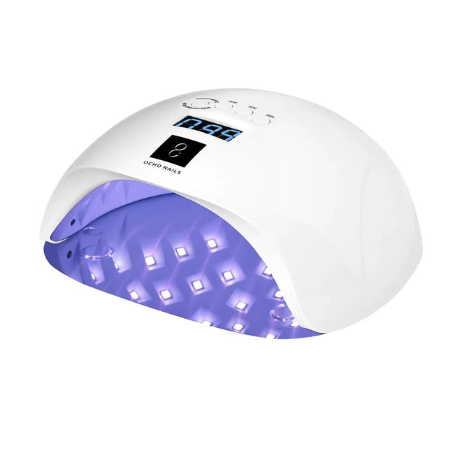OCHO NAILS X13 UV/LED nagų lempa 65W su veidrodiniu dugnu – profesionali hibridinių lakų ir gelių kietinimo priemonė