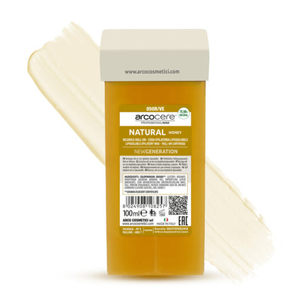 dr Kraut ARCOCERE NATURAL kasetinis vaškas 100ml – švelni formulė jautriai odai kosmetologijos kabinetuose