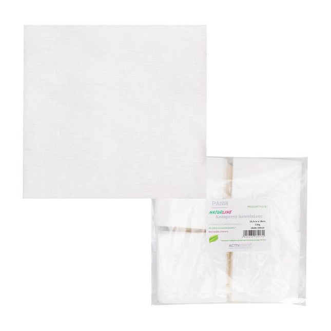 BeautyKit NATURLINE vienkartinės medvilninės servetėlės 16,5×18 cm 100 vnt. – higieniškos ir kompostuojamos